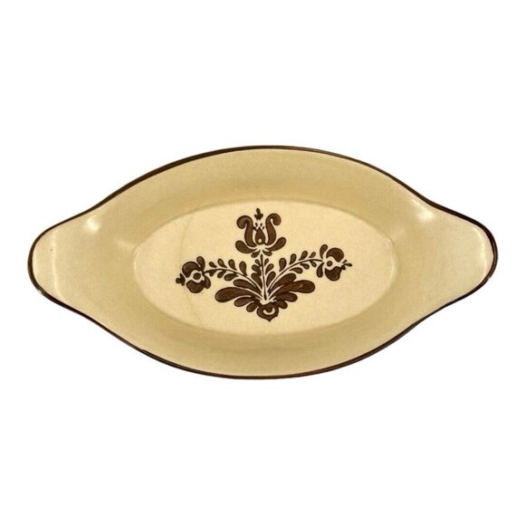 Vintage Pfaltzgraff Au Gratin Baker Dish Stoneware Village Pattern #265 Set Of 2 - Picture 9 of 9